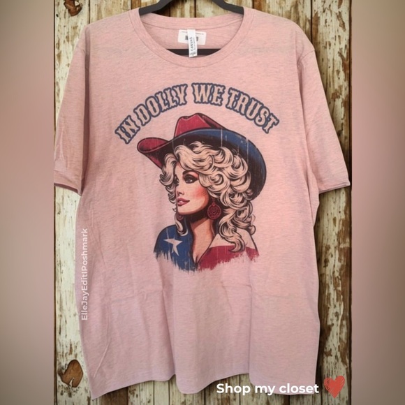 Dolly Patriotic Graphic Tee by J. Coons — Pink Heather — XL - Picture 2 of 7